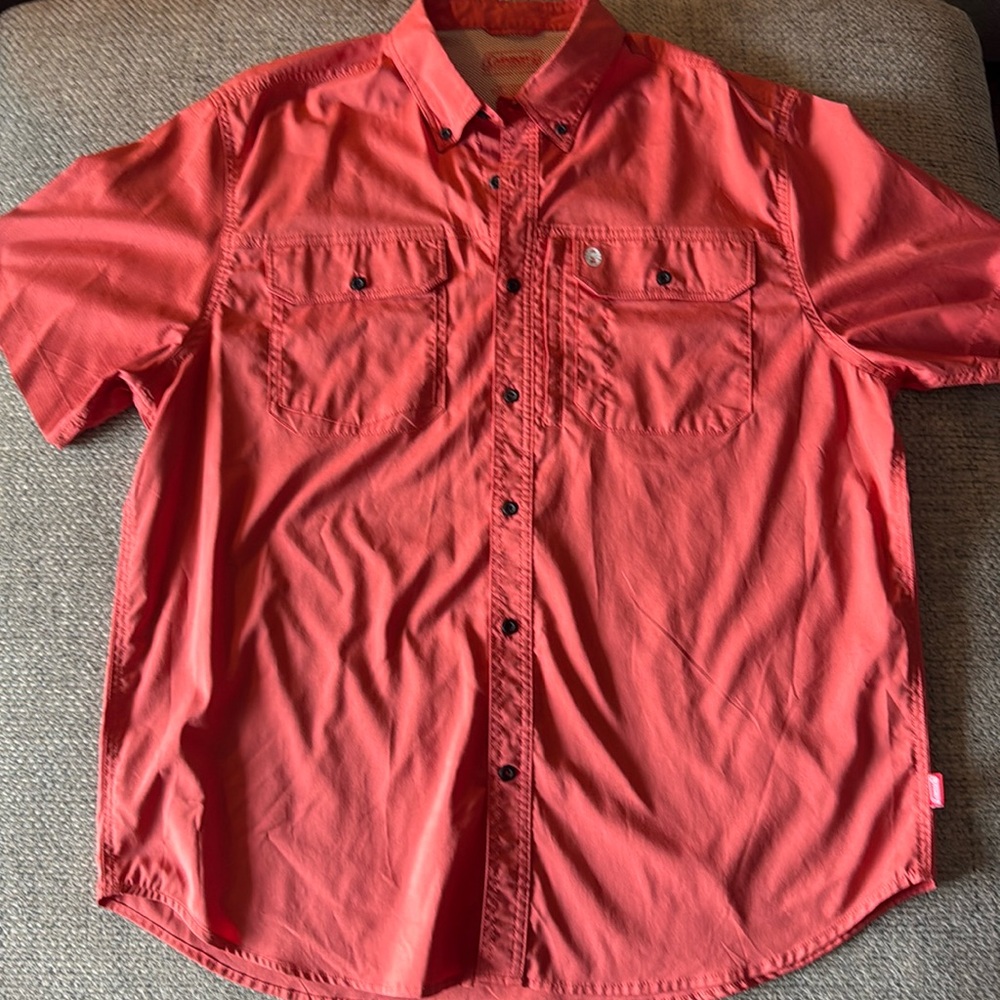 Coleman Men’s Fishing Shirt, Size XL, Salmon Color